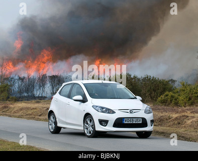 2010 Mazda 2 Sport 1,5 mediante combustione controllata heath nel New Forest Foto Stock