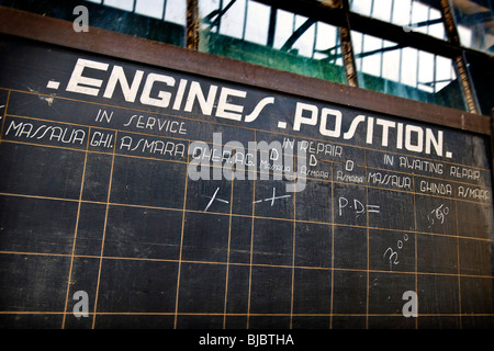 Officina Meccanica, ferrovie eritreo, da Asmara a Massaua, in Eritrea Foto Stock