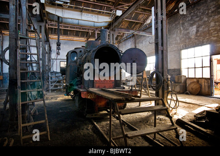 Officina Meccanica, ferrovie eritreo, da Asmara a Massaua, in Eritrea Foto Stock