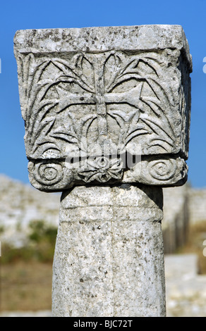 Inizio arte cristiana. Byllis rovine. Resti della Cattedrale. IV-V secolo d.c. Repubblica di Albania. Foto Stock