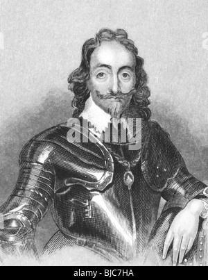 Charles I (1600-1649) su incisione dal 1800s. Re d'Inghilterra, in Scozia e in Irlanda dal 1625 fino alla sua esecuzione. Foto Stock