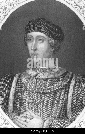 Enrico VI (1421-1471) su incisione dal 1800s.Re di Inghilterra durante 1422-1461 e 1470-1471. Foto Stock