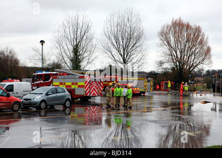 Regno Unito west sussex arundel car park durante un emergenza esercizio di servizi Foto Stock