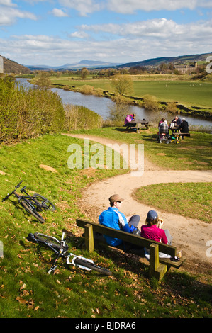 Ai visitatori di rilassarsi a uncino O'Lune, vicino a Lancaster, Inghilterra Foto Stock