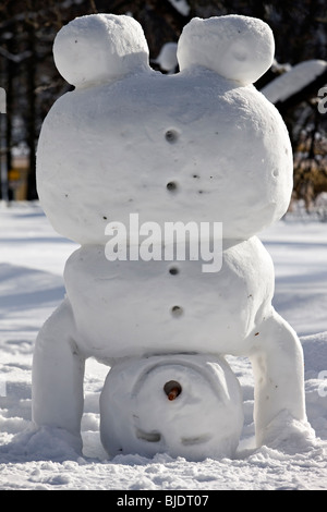 Pupazzo di neve a testa in giù Foto Stock
