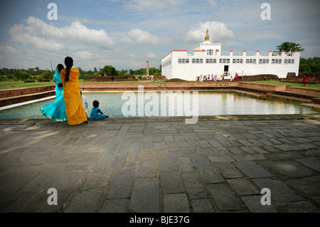 Il Buddha è il luogo di nascita a Lumbini, il Nepal Foto Stock