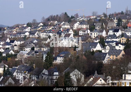 Case di collina nella città tedesca di Siegen Foto Stock