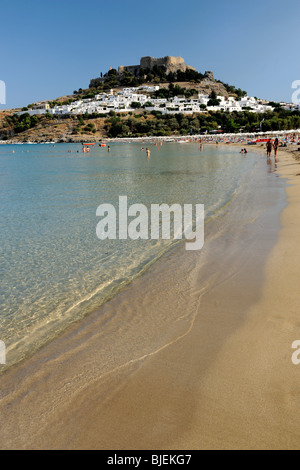 Spiaggia di Lindos, Rodi, Grecia Foto Stock