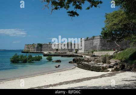 Il più antico fortilizio completo di Sao Sebastiao sorge sul lato nord dell'isola. Ilha de Mocambique, Mozambico Foto Stock