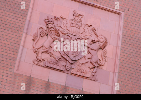 Sign on Crown Court Birmingham, Gran Bretagna, 2010 Foto Stock