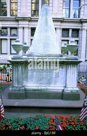 Alexander Hamilton pietra tombale, Chiesa della Trinità cimitero, Manhattan, New York Foto Stock