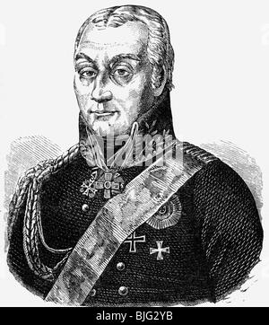 Kleist von Nollendorf, Friedrich count, 9.4.1762 - 17.2.1823, Prussian General, portrait, incisione in legno, 19th secolo, , Foto Stock