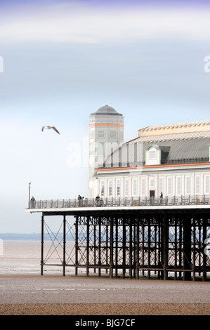 Vista generale del Grand Pier fuori dalla spiaggia a Weston-Super-Mare Regno Unito Foto Stock