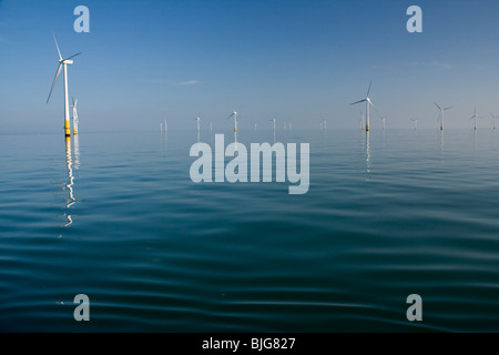 Un giorno di Greta visitando la Kentish Flats offshore wind farm Foto Stock