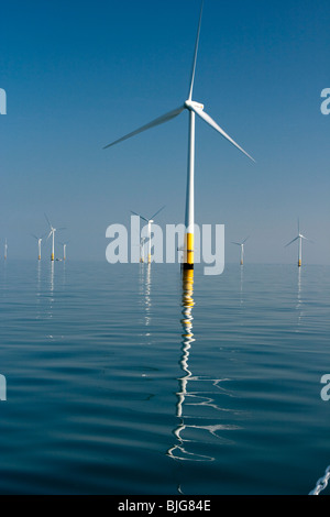 Un giorno di Greta visitando la Kentish Flats offshore wind farm Foto Stock