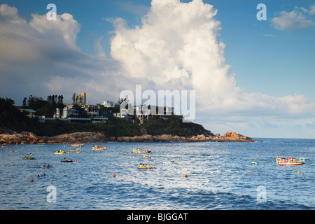 Shek o Spiaggia, Isola di Hong Kong, Hong Kong, Cina Foto Stock