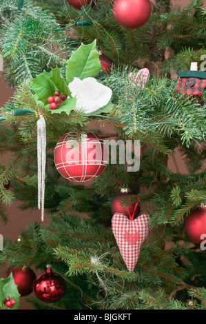 Albero di Natale decorato (dettaglio) - Foto Stock