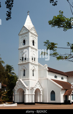 India Kerala, Calicut, Kozhikode, Bank Road, Chiesa dell India del Sud con unica architettura Euro-Keralan Foto Stock