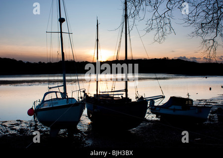 Angolo soleggiato Malpas Truro Cornwall Inghilterra. Foto Stock