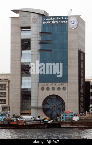 Una filiale della Banca Melli Iran, Dubai, Emirati Arabi Uniti Foto Stock