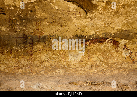 Destino Bell'Allegato arte rock Seminole Canyon Texas USA Foto Stock