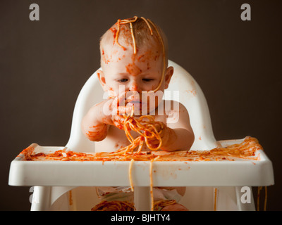 Baby coperte di spaghetti Foto Stock