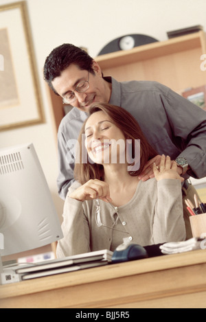 Matura in home office Foto Stock