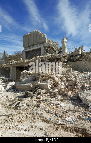 Le rovine della demolizione di un edificio dell'ufficio postale, Angererstrasse 9, crisi economica, Monaco di Baviera, Germania, Europa Foto Stock