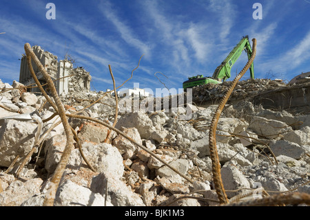 Le rovine della demolizione di un edificio dell'ufficio postale, Angererstrasse 9, crisi economica, Monaco di Baviera, Germania, Europa Foto Stock