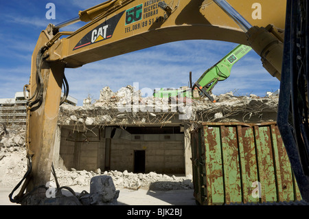 Le rovine della demolizione di un edificio dell'ufficio postale, Angererstrasse 9, crisi economica, Monaco di Baviera, Germania, Europa Foto Stock