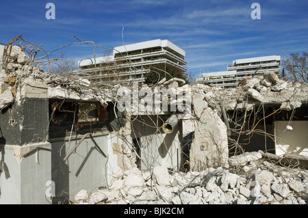 Le rovine della demolizione di un edificio dell'ufficio postale, Angererstrasse 9, crisi economica, Monaco di Baviera, Germania, Europa Foto Stock