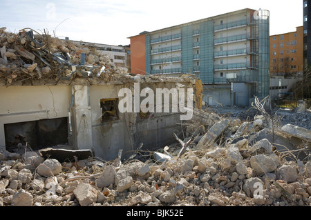 Le rovine della demolizione di un edificio dell'ufficio postale, Angererstrasse 9, crisi economica, Monaco di Baviera, Germania, Europa Foto Stock