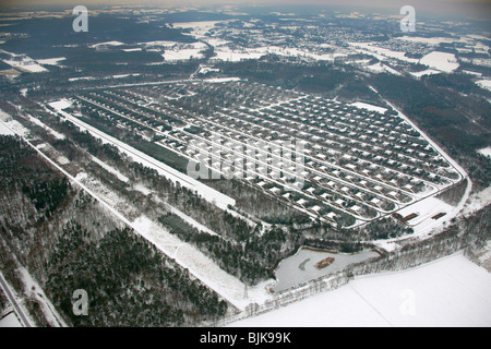 Vista aerea, neve MUNA deposito di munizioni Wulfen, wengé, Dorsten, Ruhrgebiet area, Renania settentrionale-Vestfalia, Germania, Europa Foto Stock