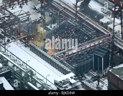 Foto aerea, la cerimonia di apertura della Ruhr2010, Capitale Europea della Cultura, Essen, la zona della Ruhr, Renania settentrionale-Vestfalia, in Germania, in EUR Foto Stock