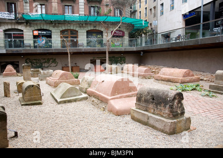 Via Sepulcral Romana - Museu d'Història - Plaça Vila de Madrid Barcellona Foto Stock