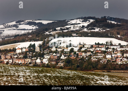 Vista aerea del manto nevoso Brading. Isola di Wight, England, Regno Unito Foto Stock
