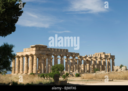 L'Italia, sicilia, Selinunte (Selinunt), e il tempio di Hera (Giunone) Foto Stock