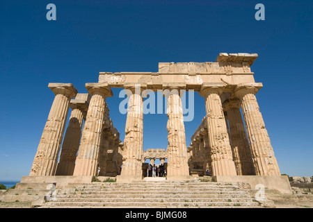 L'Italia, sicilia, Selinunte (Selinunt), e il tempio di Hera (Giunone) Foto Stock