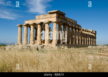 L'Italia, sicilia, Selinunte (Selinunt), e il tempio di Hera (Giunone) Foto Stock