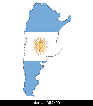 Argentina, bandiera, contorno Foto Stock