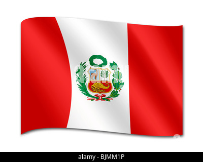 Bandiera del Perù Foto Stock