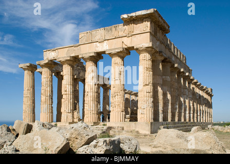 L'Italia, sicilia, Selinunte (Selinunt), e il tempio di Hera (Giunone) Foto Stock