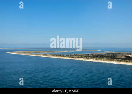 Vista aerea, Ellenbogen spiedo con Listland e Koenigshafen Bay, la maggior parte nord del pezzo di terra in Germania Sylt isola, Nationalp Foto Stock