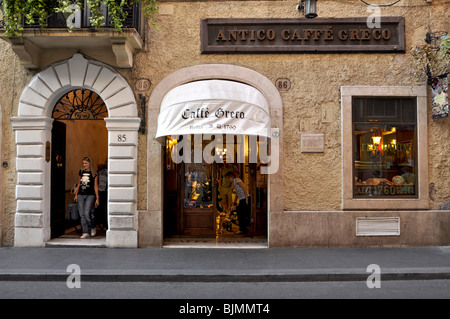 Antico Caffè Greco, Via dei Condotti, Roma, Lazio, l'Italia, Europa Foto Stock