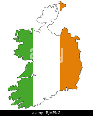 Irlanda, bandiera, contorno Foto Stock