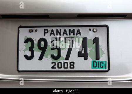 Targa con mappa di Panama, Panama City Foto Stock