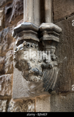 Architettura medievale nel Barri Gòtic - sulla antica città a piedi Foto Stock