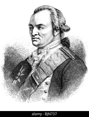 Clive, Robert, 1st Barone Clive, 29.9.1725 - 22.11.1774, generale inglese, politico coloniale, ritratto, incisione in legno dopo l'incisione di D. Berger, 19th secolo, Foto Stock