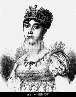 Beauharnais, Josephine de, 23.6.1763 - 29.5.1814, Imperatrice del francese 2.12.1804 - 10.1.1810, ritratto, incisione in legno, 19th secolo, , Foto Stock