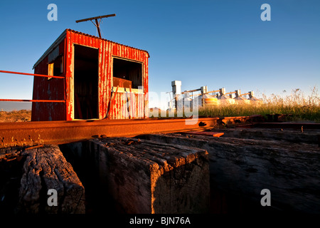 Wallaroo Silos per il grano e la vecchia stazione girare intorno Foto Stock